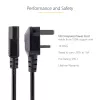 StarTech.com 10ft (3m) JK kompiuterio maitinimo laidas, 18AWG, BS 1363 į C13, 10A 250V, juodas, pakaitinis kintamosios srovės laidas