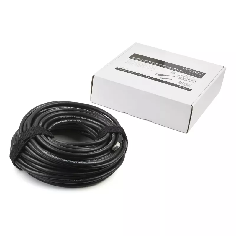 StarTech.com 20m aktyvus HDMI laidas – 4K didelės spartos HDMI laidas su Ethernet – CL2 sertifikuotas montavimui sienoje – 4K 30Hz vaizdas – HDMI 1.4 laidas – HDMI monitoriui, projektoriui, TV, ekranui