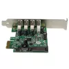 StarTech.com 4 prievadų PCI Express PCIe USB 3.0 valdiklio kortelė su UASP ir SATA maitinimu