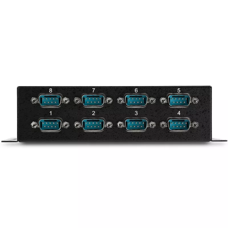 StarTech.com 8 prievadų USB į DB9 RS232 nuoseklus adapteris – pramoninis, tvirtinamas ant DIN bėgio ir sienos