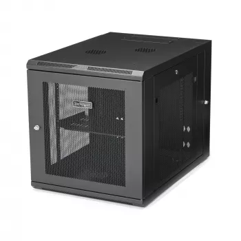 StarTech.com 4 stulpų 12U sieninis tinklo spintos su 1U lentyna, 19 colių vyrių sieninis serverio stovas duomenų / AV / elektronikos / kompiuterių įrangai, lankstus ventiliuojamas stovo korpusas