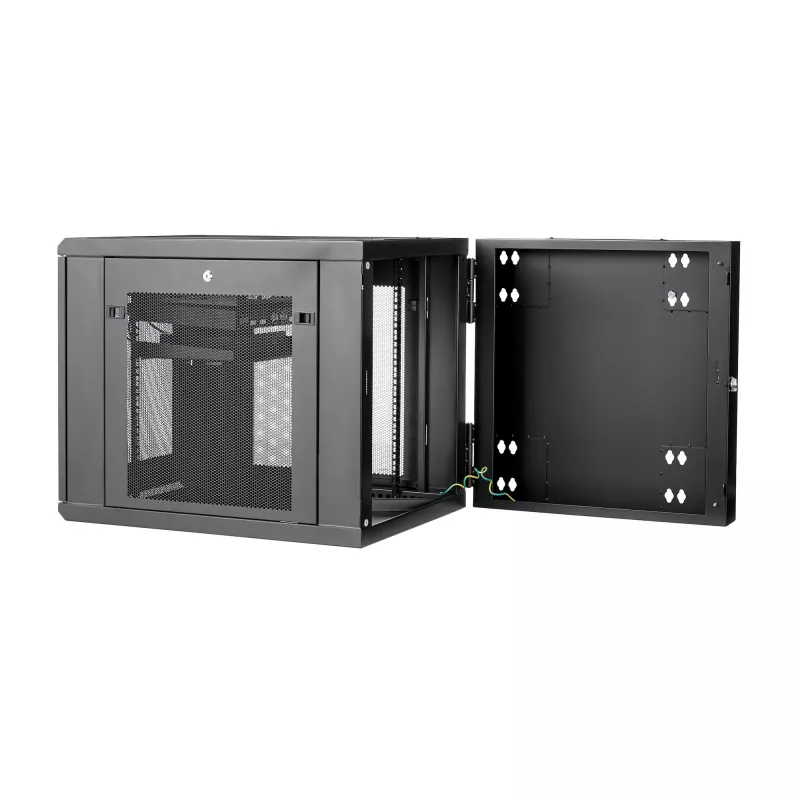 StarTech.com 4 stulpų 12U sieninis tinklo spintos su 1U lentyna, 19 colių vyrių sieninis serverio stovas duomenų / AV / elektronikos / kompiuterių įrangai, lankstus ventiliuojamas stovo korpusas