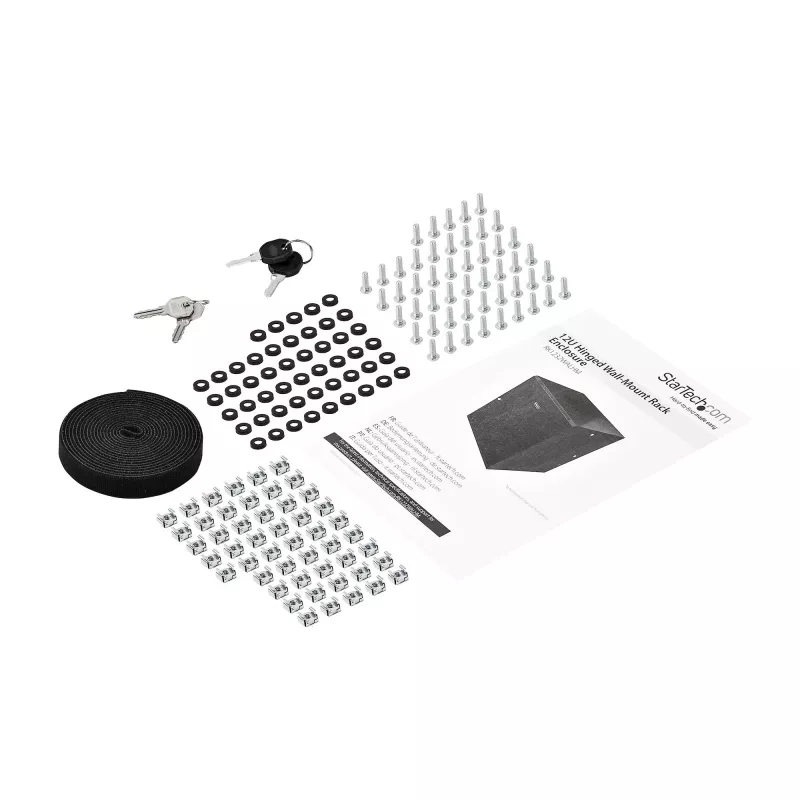 StarTech.com 4 stulpų 12U sieninis tinklo spintos su 1U lentyna, 19 colių vyrių sieninis serverio stovas duomenų / AV / elektronikos / kompiuterių įrangai, lankstus ventiliuojamas stovo korpusas