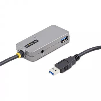 StarTech.com USB 3.0 ilgintuvas su 4 prievadų USB-A šakotuvu, 10 m, aktyvus / maitinamas iš magistralės, su pasirenkamu 20 W maitinimo adapteriu, ESD apsauga