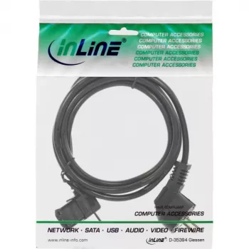 InLine maitinimo laidas, CEE 7/7 kampuotas / 3 kontaktų IEC C13 kairėn kampuotas, juodas, 0,5 m
