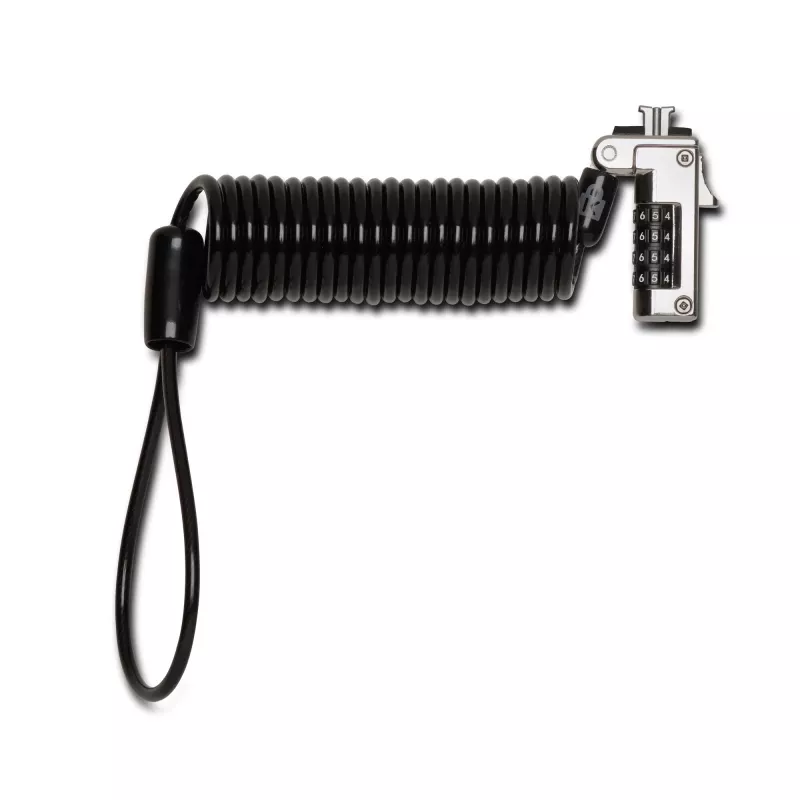 Kensington Slim Portable Combination Lock Standard Slot, 1,8 m, plieninis, juodas/sidabrinis