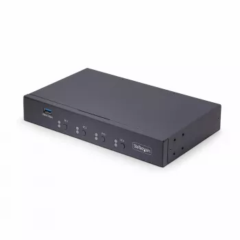 StarTech.com 4 prievadų USB jungiklis klaviatūrai ir pelei su pelės perjungimu, 3,5 mm / USB garsu, TAA atitikmuo