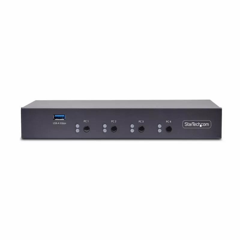 StarTech.com 4 prievadų USB jungiklis klaviatūrai ir pelei su pelės perjungimu, 3,5 mm / USB garsu, TAA atitikmuo