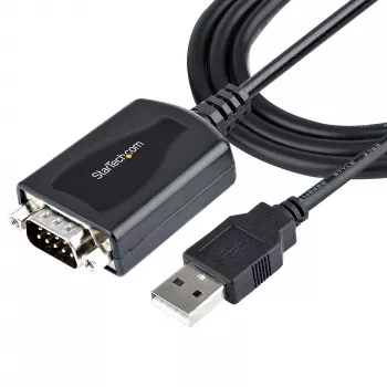 StarTech.com 3 pėdų (1 m) USB į RS232 kabelis su COM prievado fiksacija, DB9 vyriškas RS232 į USB keitiklis, USB į nuoseklųjį adapterį PLC/spausdintuvui/skeneriui, Prolific mikroschema, Windows/Mac