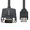 StarTech.com 3 pėdų (1 m) USB į RS232 kabelis su COM prievado fiksacija, DB9 vyriškas RS232 į USB keitiklis, USB į nuoseklųjį adapterį PLC/spausdintuvui/skeneriui, Prolific mikroschema, Windows/Mac