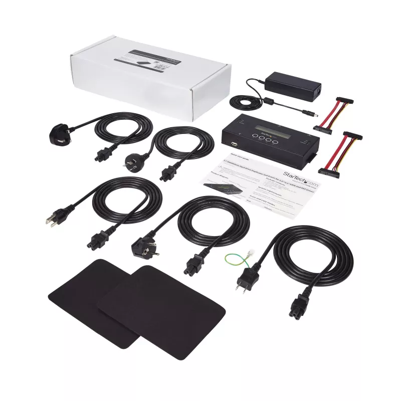 StarTech.com 1:1 nepriklausomas kietųjų diskų kopijavimo ir trynimo įrenginys, SAS ir SATA HDD/SSD klonavimo aparatas, LCD ekranas, TAA atitinkantis