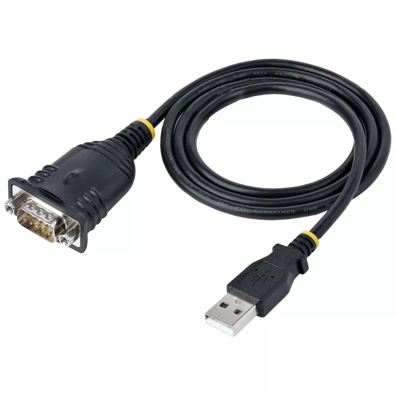 StarTech.com 3ft (1m) USB į Serial kabelis, DB9 vyriškas RS232 į USB keitiklis, Prolific IC, USB į Serial adapteris PLC/Spausdintuvui/Skeneriui/Jungikliui, USB į COM prievado adapteris, Windows/Mac