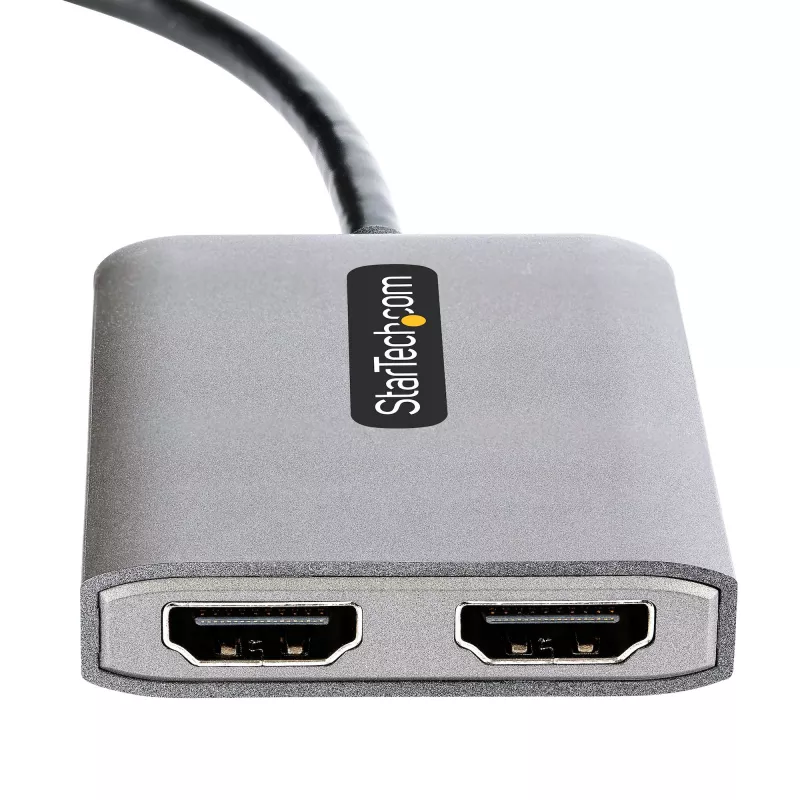 StarTech.com USB-C į dvigubą HDMI MST centras – du HDMI 4K 60Hz – USB Type C kelių monitorių adapteris nešiojamam kompiuteriui su 30cm kabeliu – DP 1.4 kelių srautų perdavimo centras – USB-C į HDMI skirstytuvas
