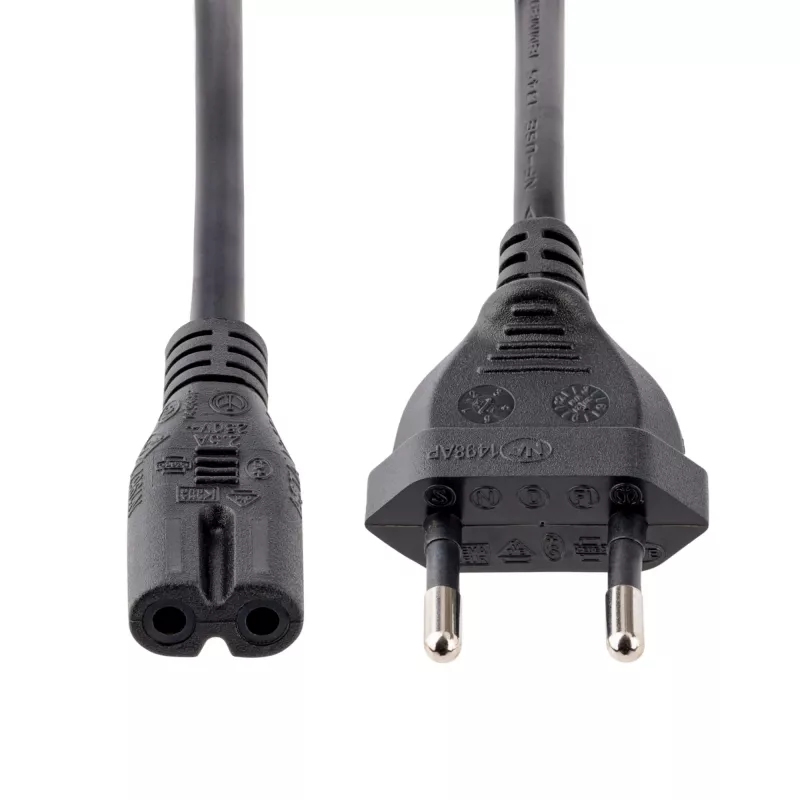 StarTech.com 1m maitinimo laidas nešiojamam kompiuteriui, EU kištukas į C7, 2,5A 250V, 18AWG