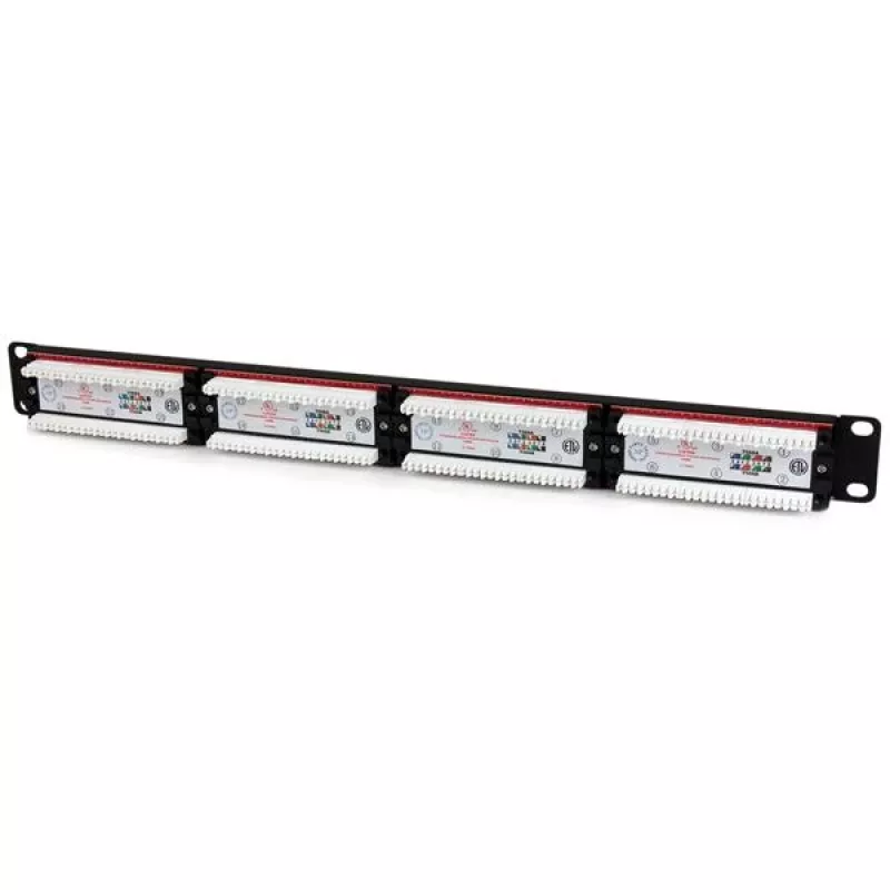 StarTech.com C6PANEL24 24 prievadų Cat6 110 pataisų skydelis, 1U, juodas
