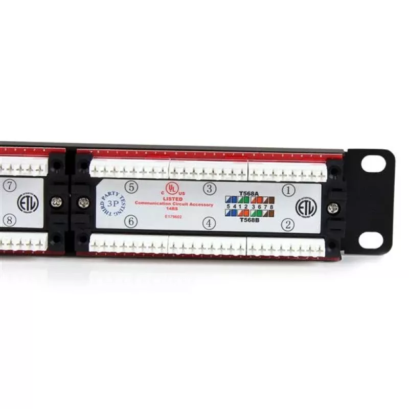 StarTech.com C6PANEL24 24 prievadų Cat6 110 pataisų skydelis, 1U, juodas