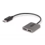 StarTech.com 2 prievadų DisplayPort MST centras, dvigubas 4K 60Hz, DP į 2x DisplayPort monitoriaus adapteris, DP 1.4 kelių monitorių vaizdo adapteris, 30 cm įmontuotas laidas, maitinamas per USB, tik Windows