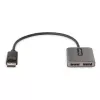 StarTech.com 2 prievadų DisplayPort MST centras, dvigubas 4K 60Hz, DP į 2x DisplayPort monitoriaus adapteris, DP 1.4 kelių monitorių vaizdo adapteris, 30 cm įmontuotas laidas, maitinamas per USB, tik Windows