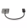 StarTech.com 2 prievadų DisplayPort MST centras, dvigubas 4K 60Hz, DP į 2x DisplayPort monitoriaus adapteris, DP 1.4 kelių monitorių vaizdo adapteris, 30 cm įmontuotas laidas, maitinamas per USB, tik Windows