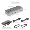 StarTech.com dviejų nešiojamųjų kompiuterių USB-C KVM dokų stotis, dviejų monitorių 4K 60Hz DisplayPort dokas, 5 prievadų USB šakotuvas, GbE, 90W/45W maitinimas dviem nešiojamiesiems, Windows/Mac, 2 pagrindinių KVM dokas - TAA