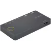 StarTech.com 2 prievadų hibridinis USB-A + HDMI ir USB-C KVM jungiklis – vienas 4K 60Hz HDMI 2.0 monitorius – kompaktiškas stalinis ir/arba nešiojamojo kompiuterio HDMI KVM jungiklis – maitinamas per USB – suderinamas su Thunderbolt 3