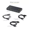 StarTech.com 2 prievadų hibridinis USB-A + HDMI ir USB-C KVM jungiklis – vienas 4K 60Hz HDMI 2.0 monitorius – kompaktiškas stalinis ir/arba nešiojamojo kompiuterio HDMI KVM jungiklis – maitinamas per USB – suderinamas su Thunderbolt 3