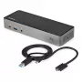 StarTech.com USB-C ir USB-A dokų stotelė - Hibridinė universali trijų monitorių nešiojamojo kompiuterio dokų stotelė su DisplayPort ir HDMI 4K 60Hz - 85W galios tiekimas, 6x USB šakotuvas, GbE, garsas - USB 3.1 Gen 2 10Gbps - TAA