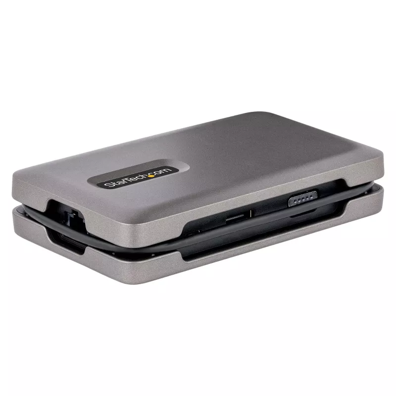 StarTech.com USB-C dviejų monitorių kelių prievadų adapteris iki 4K 60Hz USB-C DP Alt Mode vaizdo išvestis ir HDMI 2.0, arba 1080p VGA, 100W PD perdavimas, USB Type C mini dokas, USB-C dokavimo stotelė, MST šakotuvas