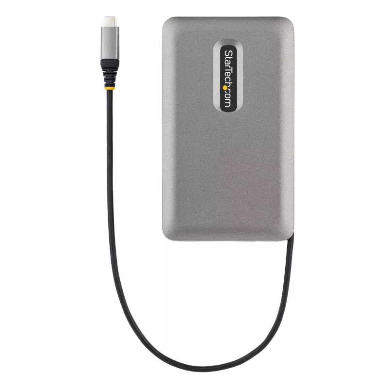 StarTech.com USB-C dviejų monitorių kelių prievadų adapteris iki 4K 60Hz USB-C DP Alt Mode vaizdo išvestis ir HDMI 2.0, arba 1080p VGA, 100W PD perdavimas, USB Type C mini dokas, USB-C dokavimo stotelė, MST šakotuvas