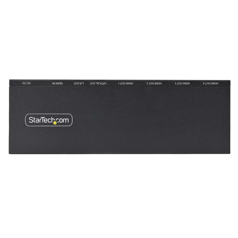 StarTech.com 4 prievadų HDMI skirstytuvas, 4K 60Hz HDMI 2.0, su įmontuotu keitikliu, 1 į 4 išėjimai, 3.5mm/Optinis garsas