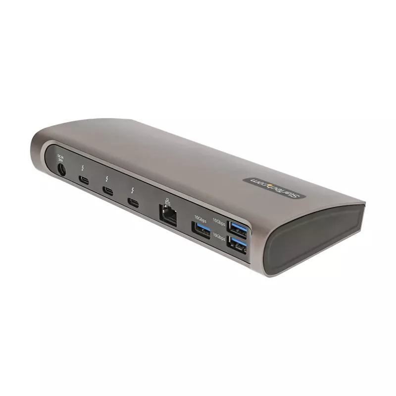 StarTech.com Thunderbolt 4 dokų stotis, 96W galios tiekimas, vienas 8K / du monitoriai 4K 60Hz, 3xTB4/USB4 prievadai, 4xUSB-A, SD, GbE, Thunderbolt 4 dokų stotis, skirta Windows arba TB3 MacBook, 0,8 m kabelis