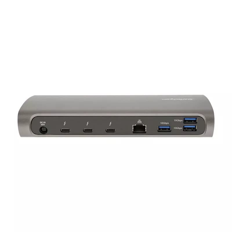 StarTech.com Thunderbolt 4 dokų stotis, 96W galios tiekimas, vienas 8K / du monitoriai 4K 60Hz, 3xTB4/USB4 prievadai, 4xUSB-A, SD, GbE, Thunderbolt 4 dokų stotis, skirta Windows arba TB3 MacBook, 0,8 m kabelis