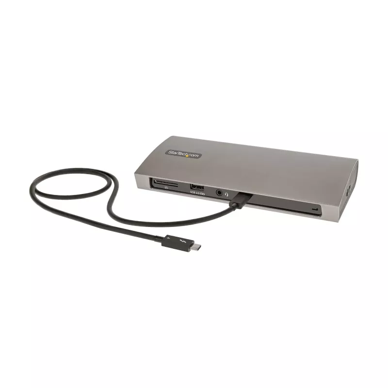 StarTech.com Thunderbolt 4 dokų stotis, 96W galios tiekimas, vienas 8K / du monitoriai 4K 60Hz, 3xTB4/USB4 prievadai, 4xUSB-A, SD, GbE, Thunderbolt 4 dokų stotis, skirta Windows arba TB3 MacBook, 0,8 m kabelis