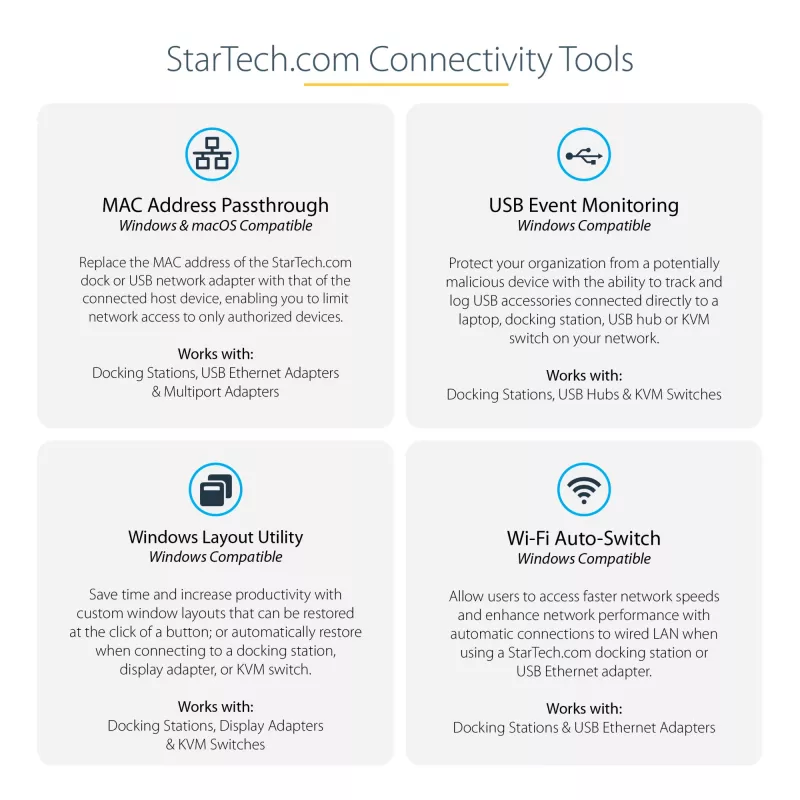 StarTech.com Thunderbolt 4 dokų stotis, 96W galios tiekimas, vienas 8K / du monitoriai 4K 60Hz, 3xTB4/USB4 prievadai, 4xUSB-A, SD, GbE, Thunderbolt 4 dokų stotis, skirta Windows arba TB3 MacBook, 0,8 m kabelis