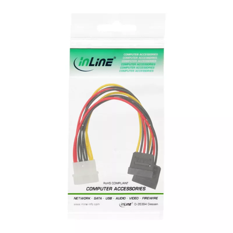 InLine vidinis maitinimo Y laidas 1x 5,25 colio / 2x SATA maitinimui 0,20 m