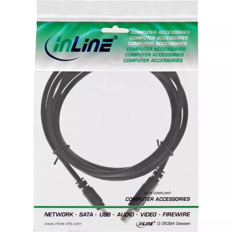 InLine USB 2.0 Mini laidas USB A / Mini B 5m juodas