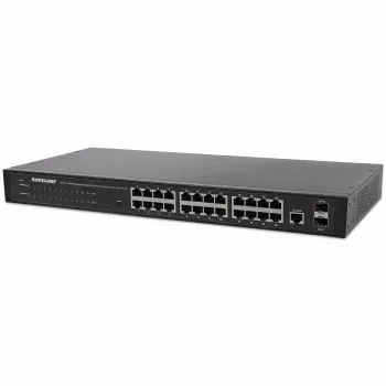 Intellinet 24 prievadų tinklo jungiklis, 24 prievadai (RJ45), montavimui stove, Gigabitas, 4 SFP, Ethernet Web-Smart, 10/100/1000 Mbit