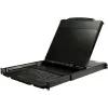 „StarTech.com“ dviejų bėgių stelažinis KVM konsolė su 17 colių LCD monitoriumi, HD 1080p, vieno prievado DVI/VGA KVM, USB palaikymu, 44230 MTBF