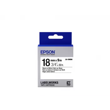 Epson etikečių kasetė Standard LK-5WBN juoda/balta 18mm (9m)