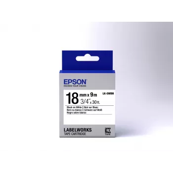 Epson etikečių kasetė Standard LK-5WBN juoda/balta 18mm (9m)
