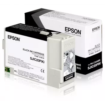 Epson SJIC20P(K) – Originalus rašalo kasetė, juoda, skirta TM-C3400BK
