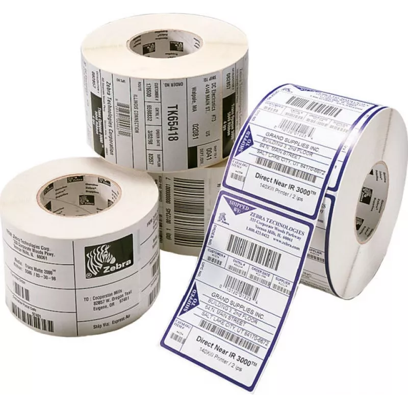 Zebra Z-Select 2000T Balti lipdukai etiketėms, 57x32 mm, 2100 vnt. rulone