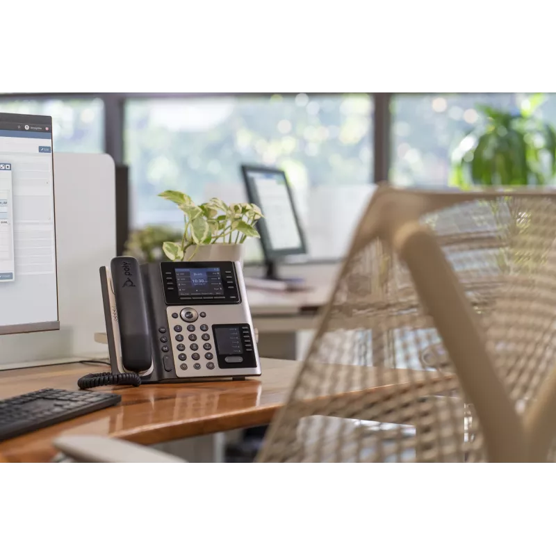 IP telefonas POLY Edge E400 8 linijų laidinis ragelis Juodas