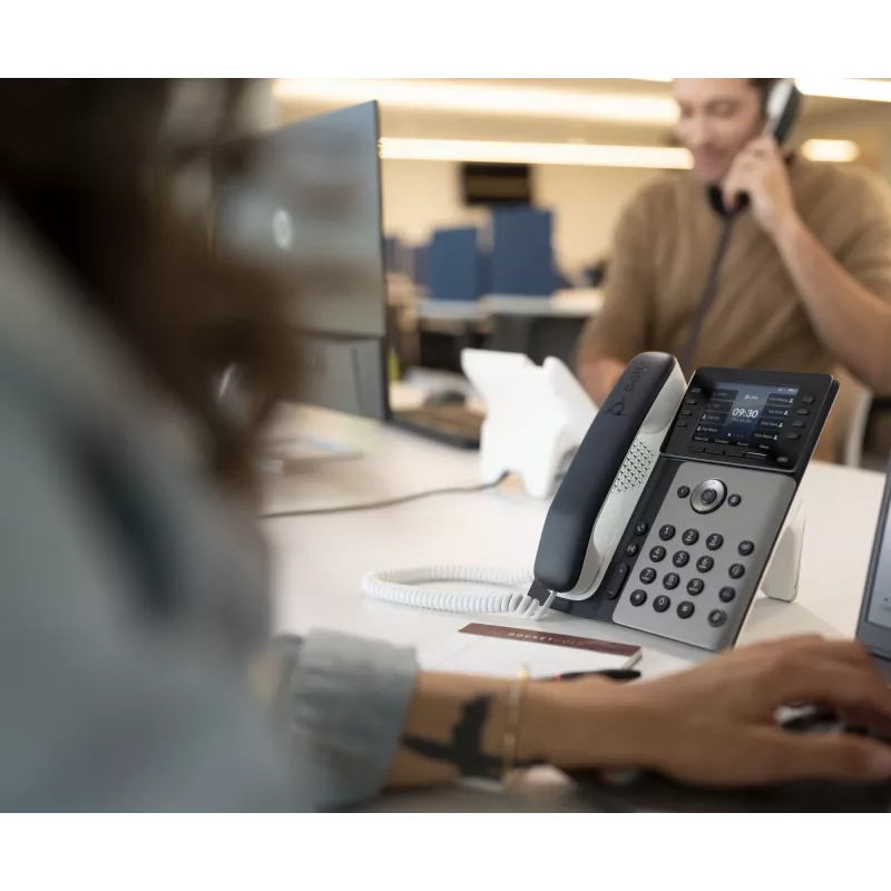IP telefonas HP Poly Edge E300 su PoE, IPS ekranu