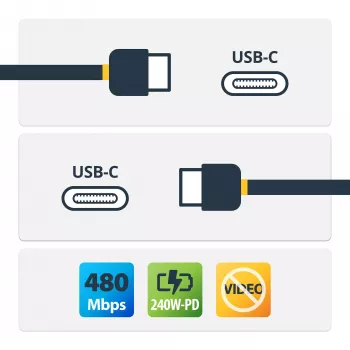 StarTech.com 4 m baltas USB-C įkrovimo laidas, USB-IF sertifikuotas, 240W PD EPR, USB 2.0, nešiojamojo kompiuterio įkroviklio laidas