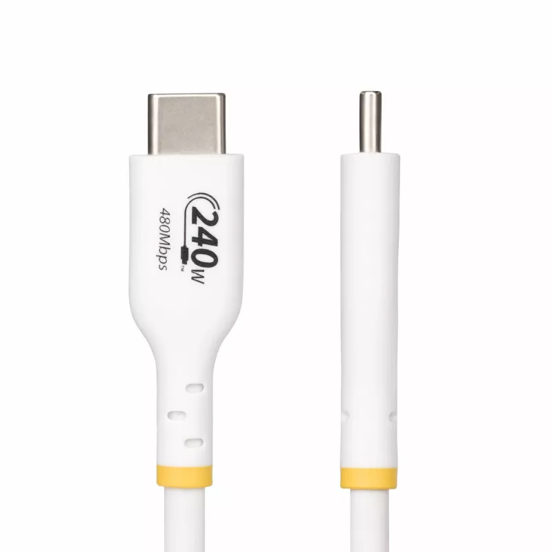 StarTech.com 4 m baltas USB-C įkrovimo laidas, USB-IF sertifikuotas, 240W PD EPR, USB 2.0, nešiojamojo kompiuterio įkroviklio laidas