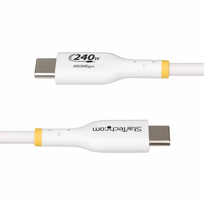 StarTech.com 4 m baltas USB-C įkrovimo laidas, USB-IF sertifikuotas, 240W PD EPR, USB 2.0, nešiojamojo kompiuterio įkroviklio laidas