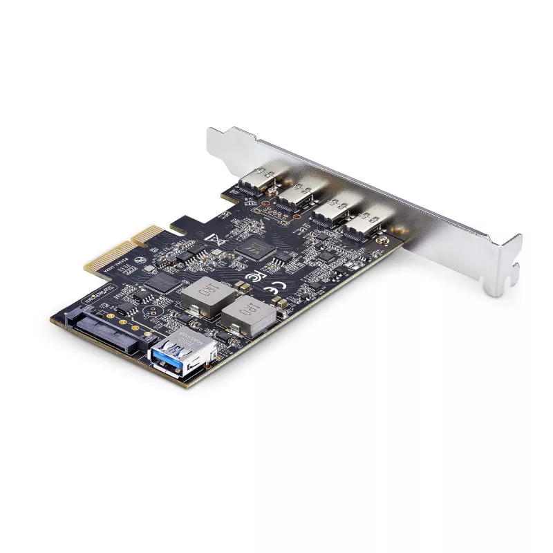 StarTech.com 5 prievadų USB PCIe kortelė, USB 3.2 10Gbps, PCI Express kortelė su 4x USB-C prievadais, 1x vidiniu USB-A prievadu, USB PCIe valdiklio kortelė, Windows/macOS/Linux