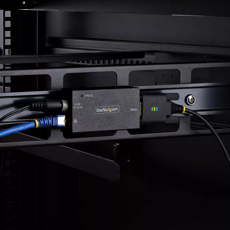 StarTech.com 1 prievado nuosekliojo prievado į Ethernet adapteris, IP nuosekliųjų įrenginių serveris nuotoliniams RS232 įrenginiams, montuojamas ant sienos/DIN bėgio, metalinis korpusas, RJ45 LAN į DB9 nuoseklųjį keitiklį