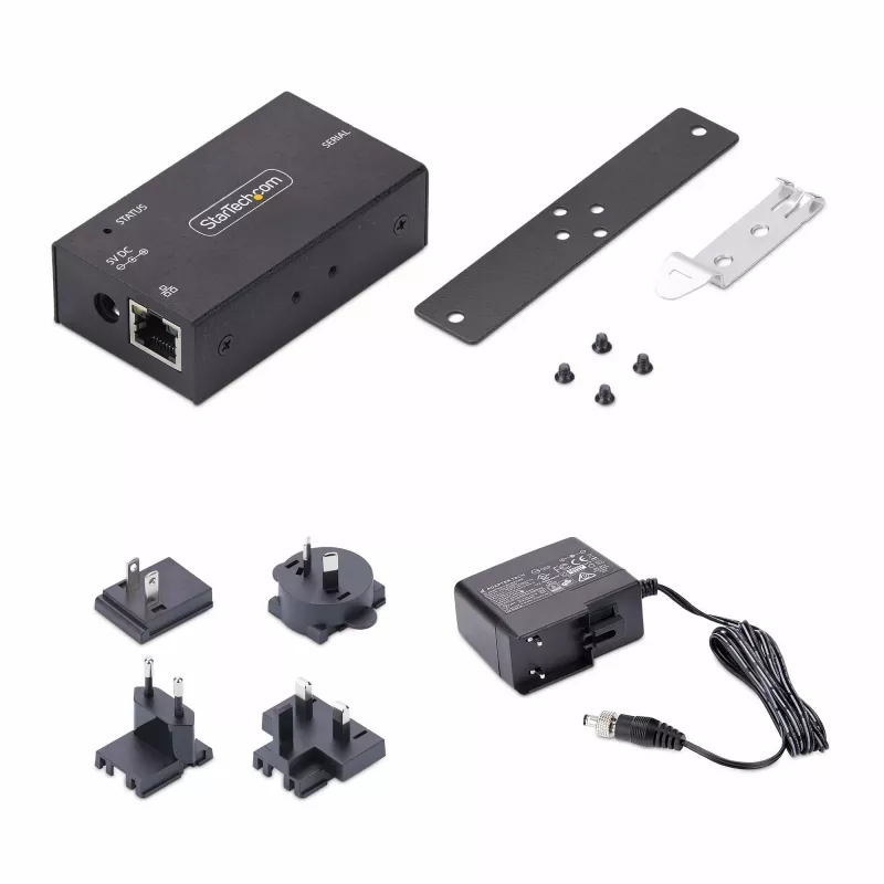StarTech.com 1 prievado nuosekliojo prievado į Ethernet adapteris, IP nuosekliųjų įrenginių serveris nuotoliniams RS232 įrenginiams, montuojamas ant sienos/DIN bėgio, metalinis korpusas, RJ45 LAN į DB9 nuoseklųjį keitiklį